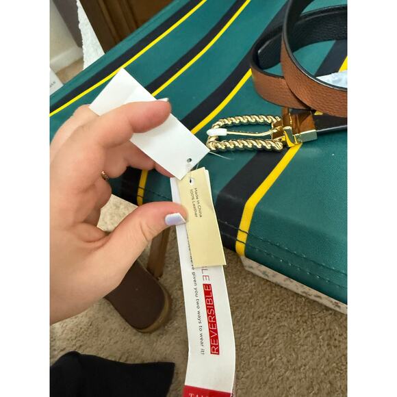 Talbots Women's Brown Black Leather Reversible Belt Size Small NEW NWT - Picture 5 of 8